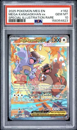 2025 Pokemon MEG EN Mega Kangaskhan EX #182 Special Illustration Rare SIR PSA 10 - Image 1