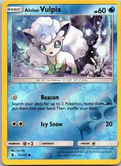 Alolan Vulpix 21/145 Guardians Rising Pokemon TCG Reverse Holo C NM - Image 1