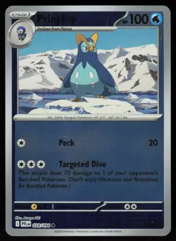 Prinplup 028/094 Common Phantasmal Flames Pokemon Reverse Holo Near Mint - Image 1