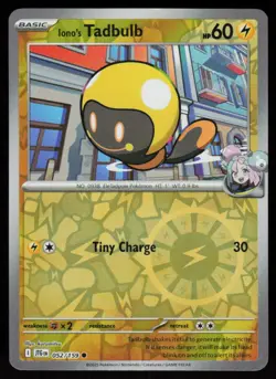 Iono's Tadbulb 052/159 Common Journey Together Pokemon Reverse Holo Near Mint - Image 1