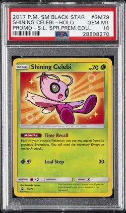 2017 POKEMON SM BLACK STAR PROMO #SM79 SHINING CELEBI-HOLO PSA 10 - Image 1