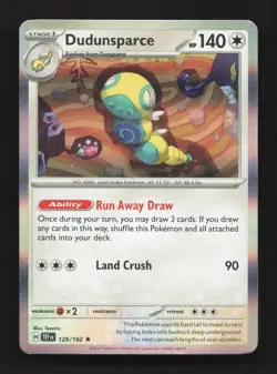 Dudunsparce 129/162 Rare Temporal Forces Pokemon Holo Near Mint - Image 1