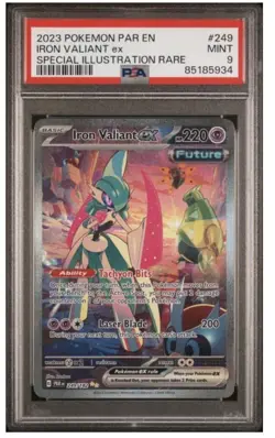 2023 POKEMON PAR EN-PARADOX RIFT SPECIAL ILLUSTRATION RARE IRON VALIANT EX PSA 9 - Image 1