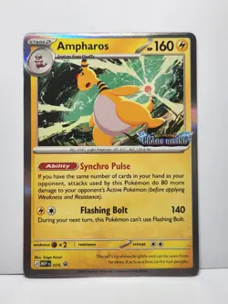 Ampharos #075 (Prerelease) Promo, Chaos Rising Stamped, Mega Evolution Promo, NM - Image 1