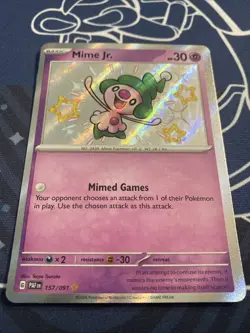 Mime Jr. 157/091 - Shiny Rare SV: Paldean Fates Pokemon TCG PAF NM - Image 1