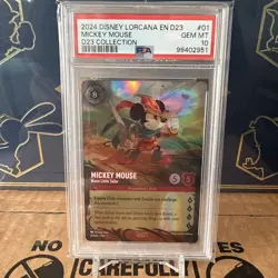 DISNEY LORCANA EN D23-D23 EXPO PROMO MICKEY MOUSE - BRAVE LITTLE TAILOR PSA 10 - Image 1