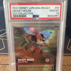 DISNEY LORCANA EN D23-D23 EXPO PROMO MICKEY MOUSE - BRAVE LITTLE TAILOR PSA 10 - Image 3