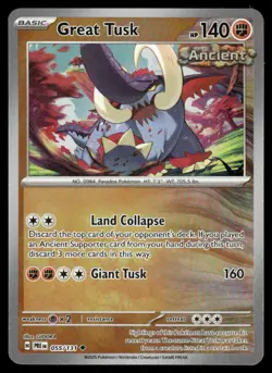 Pokemon Cards Great Tusk (Poke Ball) 055/131 Prismatic Evolutions NM - Image 1
