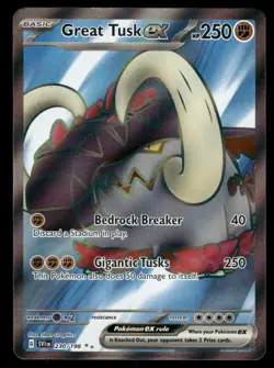 Pokemon Cards Great Tusk ex 230/198 Scarlet & Violet Ultra Rare NM - Image 1