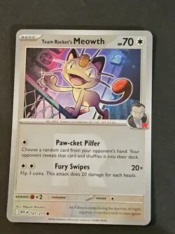 Team Rocket's Meowth(Rocket Symbol)Holofoil Common Miscellaneous Cards & Product - Image 1