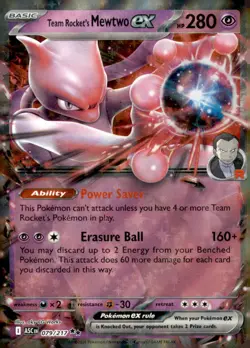 Team Rocket's Mewtwo ex Double Rare League & Championship Cards 081/182 NM - Image 1