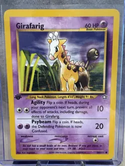 Pokemon Card - Girafarig Neo Genesis 1st Edition 58/111 Common - Image 1