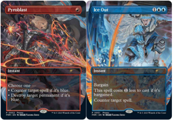 Pyroblast & Ice Out AnimeBorderless Wizards Play Network 2023 NM MTG - Image 1