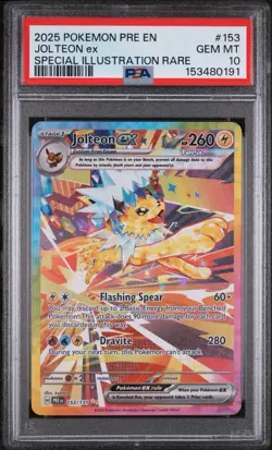2025 POKEMON PRE EN-PRISMATIC EVOLUTIONS #153 JOLTEON EX PSA 10 - Image 1