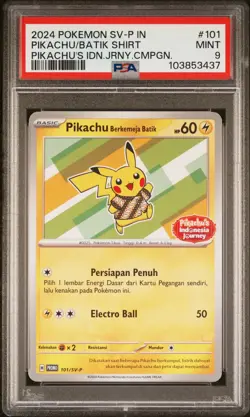 Pikachu in Batik Shirt - Indonesian Journey Promo 101/SV-P - Pokemon Card - Image 1