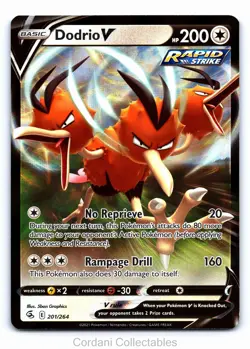 Dodrio V 201/264 - Fusion Strike - Pokemon Card - Near Mint - Image 1