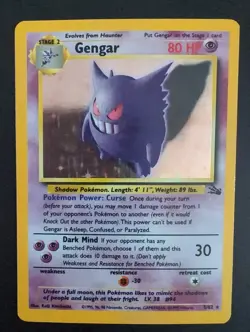 Gengar 5/62 Fossil Holo - Pokemon TCG - MP - Image 1