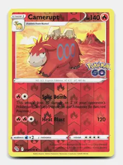 Camerupt 014/078 Uncommon PGO Pokemon GO Pokemon Reverse Holo NM/M - Image 1