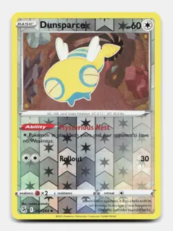 Dunsparce 207/264 Uncommon FST Fusion Strike Pokemon Reverse Holo NM/M - Image 1