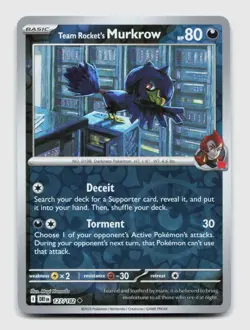 Team Rocket's Murkrow 127/182 DRI Destined Rivals Pokemon Reverse Holo NM/M - Image 1