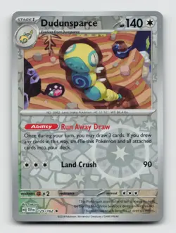 Dudunsparce 129/162 Rare TEF Temporal Forces Pokemon Reverse Holo NM/M - Image 1