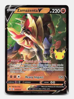 Zamazenta V 018/025 V Rare CEL Celebrations Holo Pokemon Holo NM/M - Image 1