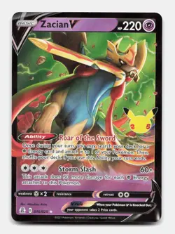 Zacian V 016/025 V Rare CEL Celebrations Holo Pokemon Holo NM/M - Image 1