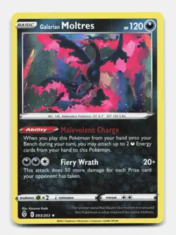 Galarian Moltres 093/203 Rare EVS Evolving Skies Holo Pokemon Holo NM/M - Image 1