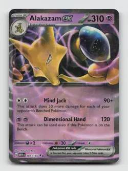 Alakazam ex 065/165 Double Rare MEW 151 Pokemon Holo NM/M - Image 1