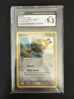 CGC 9.5 Sentret Pokemon 2006 Ex Legend Maker 62/92 Reverse Holo - Image 1