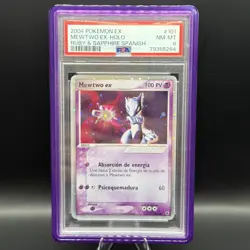 2004 POKEMON SPANISH EX RUBY & SAPPHIRE #101 MEWTWO EX-HOLO PSA 8 Low Pop 36 - Image 1