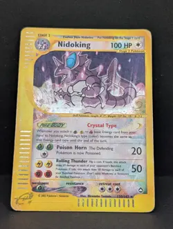 Nidoking Crystal 150/147 Aquapolis Holo Secret Rare Pokemon TCG Nintendo MP - Image 3