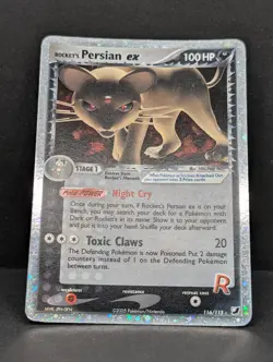 Rocket's Persian ex 116/115 Unseen Forces Holo Rare Pokemon TCG Nintendo LP+ - Image 3