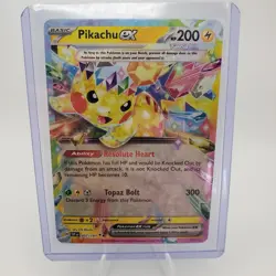 Pikachu ex - 057/191 Double Rare Holo SV08: Surging Sparks NM Pokemon TCG - Image 3