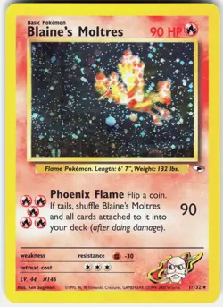 Pokemon Blaine's Moltres 1/132 Holo Rare Gym Heroes Pokemon Near Mint - Image 1