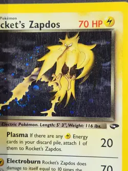 Rocket's Zapdos 15/132 Gym Challenge Unlimited Holo Rare Swirl Pokemon TCG - Image 3