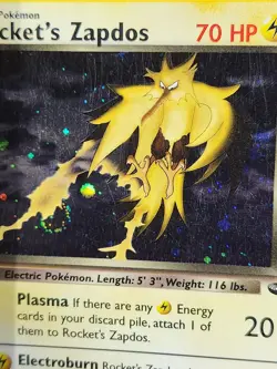 Rocket's Zapdos 15/132 Gym Challenge Unlimited Holo Rare Swirl Pokemon TCG - Image 4