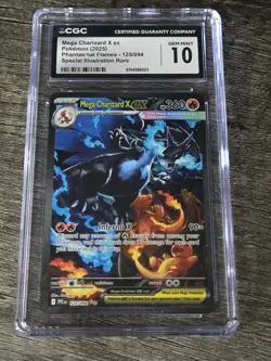 2025 Pokemon Mega Charizard X EX * 125/94 Phantasmal Flame SIR * CGC 10 GEM MINT - Image 1