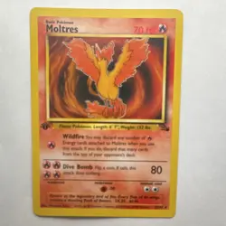 1999 Pokemon Fossil 27 Moltres 1st Edition NON Holo - Image 1