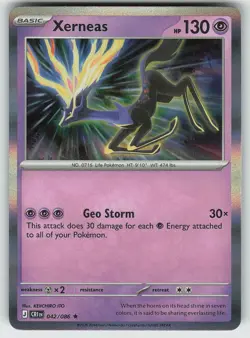 Pokemon Xerneas 042/086 ME04: Chaos Rising Rare Holo NM - Image 1