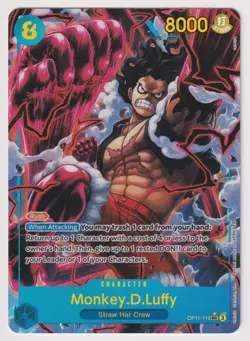 Monkey D Luffy OP11-118 SEC Alt Art NM One Piece TCG English - Image 1