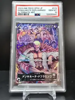One Piece CCG - Donquixote Doflamingo #OP04-019 - Japanese Alternate Art PSA 10 - Image 1