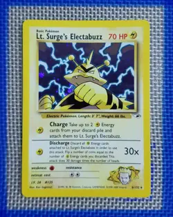 Pokemon TCG Lt. Surge's Electabuzz Gym Heroes 6/132 Holo Unlimited Rare Card - Image 1