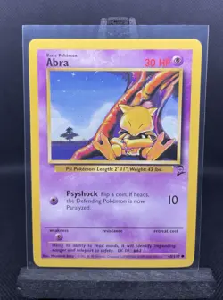 1x Pokemon TCG Abra 65/130 Base Set 2 Unlimited Regular Common Card WOTC LP-NM - Image 1