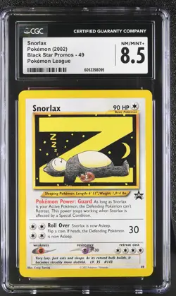 CGC 8.5 Snorlax 2002 Black Star Promos 49 Pokemon League Pokemon Card - Image 1