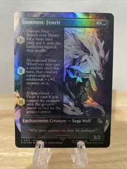 MTG Summon: Fenrir Borderless FOIL #0372 Final Fantasy Uncommon NM/M - Image 1