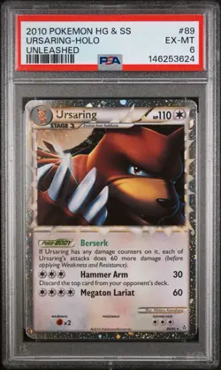 Pokemon Ursaring Prime Holo Unleashed 89/95 (2010) English PSA 6 EX-MT - Image 1