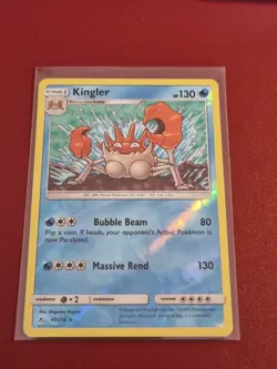 Pokemon Sun Moon Unbroken Bonds Kingler 47/214 Rare Reverse Holo TCG Card - Image 1