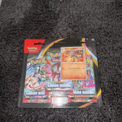 Pokemon TCG Mega Evolution Chaos Rising 3-Pack Blister Booster + Promo - Image 1