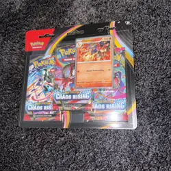 Pokemon TCG Mega Evolution Chaos Rising 3-Pack Blister Booster + Promo - Image 2